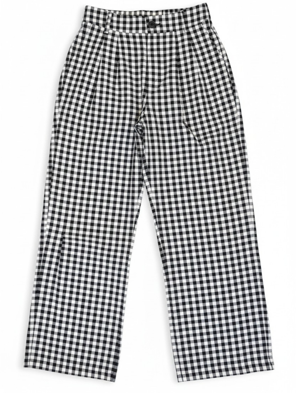 NEW! Boutique Black and White Gingham Straight-Leg Pants-Ankle